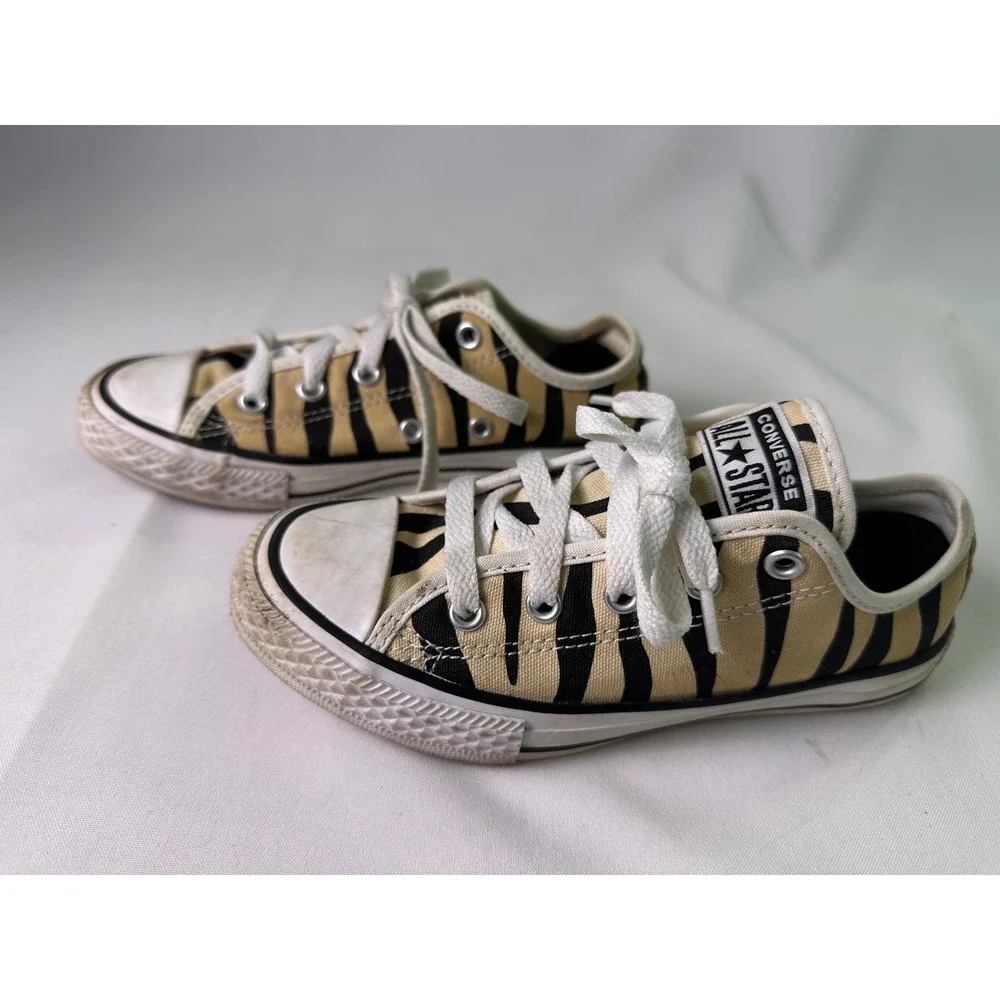 Converse Chuck Taylor All Star Low Zebra Animal Print Little‎ Kids Shoes Sz 13.5